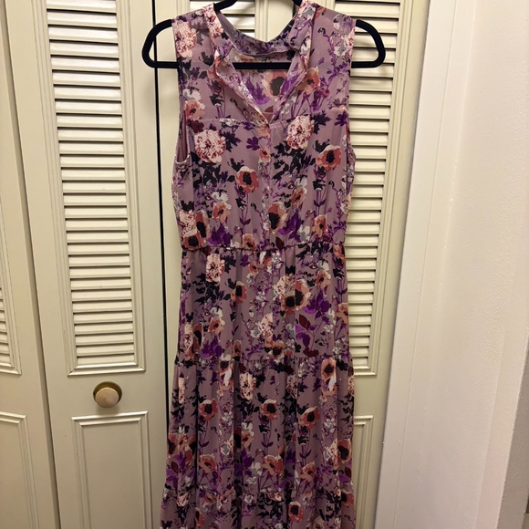 In My Dreams Mauve Floral Print Midi Dress - Picture 3 of 4